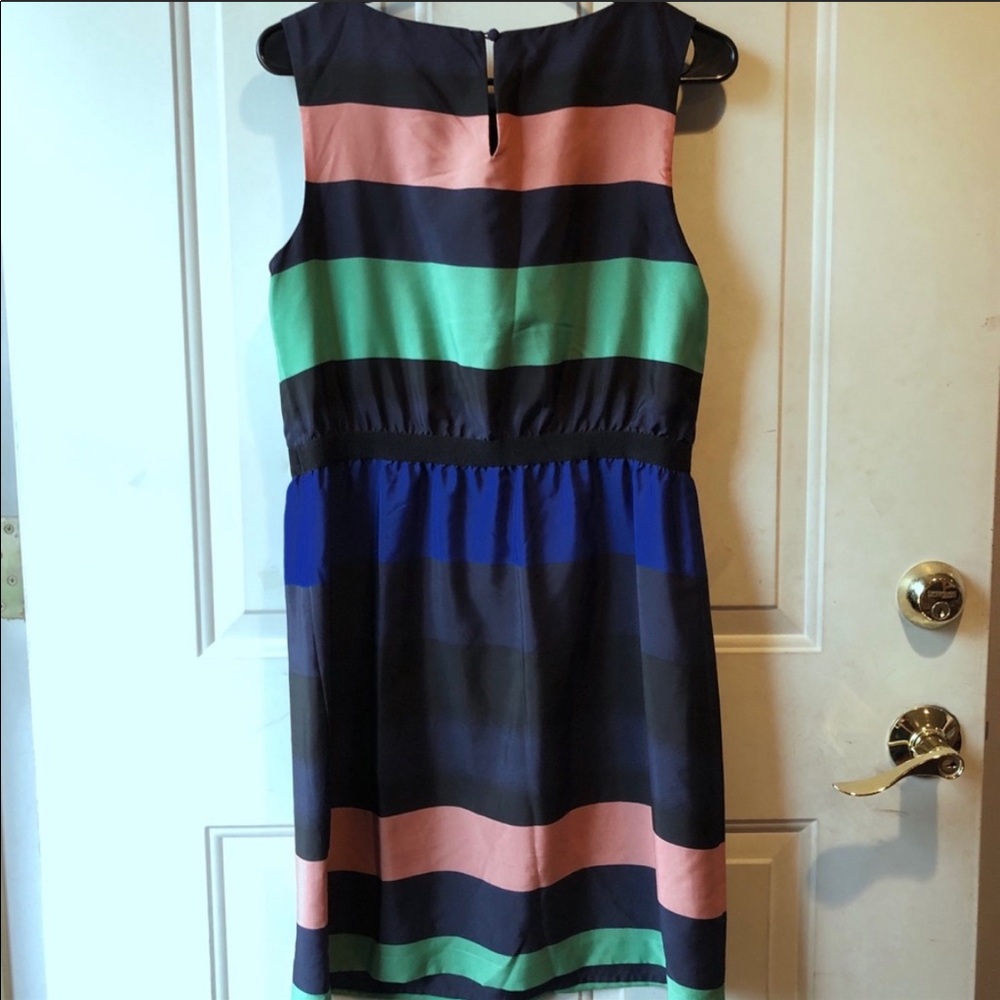 2/$22❤️ Loft Dress in Teal, Blue & Peachy Coral - Picture 4 of 8